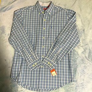 IZOD NWT Men’s Blue Button Down Long Sleeve Classic Shirt (Size - M)
